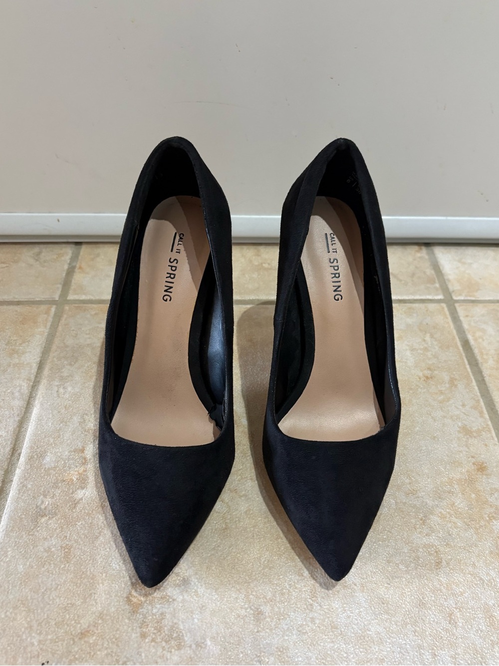 Call It Spring black pointed-toe pumps